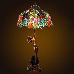43 ċm Rose Tiffany Stained...