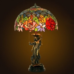 40 ċm Rose Tiffany Stained...
