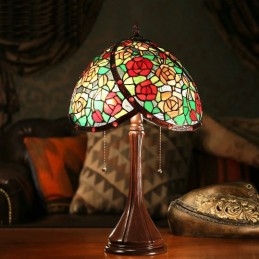 33 ċm Rose Tiffany Stained...