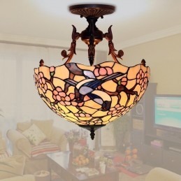 40 ċm Round Tiffany Stained...
