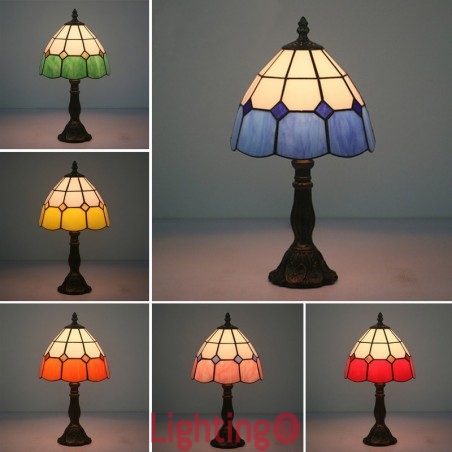 Lampa tal-mejda Tiffany tal-ħġieġ imtebba Amerikan ta’ 20 ċm