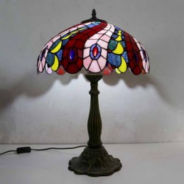 Peacock Stained Glass Lampa...